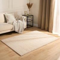 Faux Fur Rug Living Room Ribbed Large Mat Luxury Carpet Anti Slip Floor Runner
