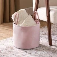 Velvet Storage Basket Hamper Clothes Toys Organiser Fabric Washing Bag Handles