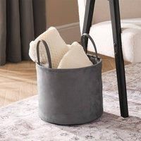 Velvet Storage Basket Hamper Clothes Toys Organiser Fabric Washing Bag Handles