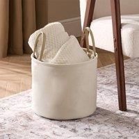 Velvet Storage Basket Hamper Clothes Toys Organiser Fabric Washing Bag Handles