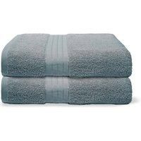 Brentfords Extra Large Bath Sheet Set of 2, Ultra Soft 100% Cotton Absorbent Quick Dry Bath Sheet Luxury Quality Towels For Bathroom Beach & Gym, Denim Blue-90x150cm