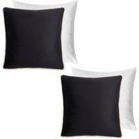 OHS Piped Edge Cushion Covers Matte Velvet Soft Luxury 2/4 Square Pillowcases