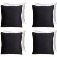 OHS Piped Edge Cushion Covers Matte Velvet Soft Luxury 2/4 Square Pillowcases