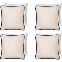 OHS Piped Edge Cushion Covers Matte Velvet Soft Luxury 2/4 Square Pillowcases