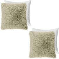 OHS Fluffy Cushion Covers 2 Pack Soft Fleece Square Pillowcases Home Decor