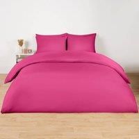 OHS Plain Duvet Cover & Pillowcase Reversible Bedding Set OR Fitted Sheet