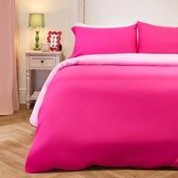 OHS Plain Duvet Cover & Pillowcase Reversible Bedding Set OR Fitted Sheet