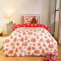 OHS Xmas Reversible Bedding Set Novelty Kids Duvet Cover with Pillowcase Double