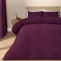 OHS Seersucker Duvet Cover with Pillowcase Bedding Set Silver White Charcoal