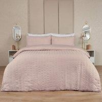 OHS Seersucker Duvet Cover with Pillowcase Bedding Set Silver White Charcoal