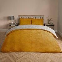 OHS Reversible Teddy Fleece Duvet Cover with Pillowcase Bedding Set Grey