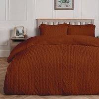 OHS Cable Knit Bedding Set Reversible Fleece Quilt Duvet Cover with Pillowcase