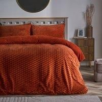 OHS Waffle Fleece Duvet Cover with Pillowcase Thermal Soft Bedding Set
