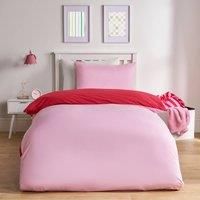 OHS Plain Duvet Cover & Pillowcase Reversible Bedding Set OR Fitted Sheet