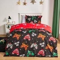OHS Xmas Reversible Bedding Set Novelty Kids Duvet Cover with Pillowcase Double
