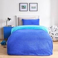 OHS Reversible Teddy Fleece Duvet Cover with Pillowcase Bedding Set Grey