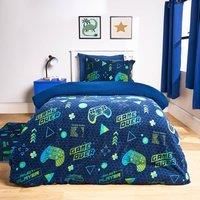 OHS Gaming Print Bedding Set Soft Thermal Fleece Duvet Cover with Pillowcase