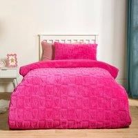 OHS Tufted Heart Bedding Set Soft Fleece Winter Duvet Cover with Pillowcase