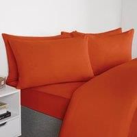 OHS Plain Duvet Cover & Pillowcase Reversible Bedding Set OR Fitted Sheet