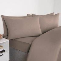 OHS Plain Duvet Cover & Pillowcase Reversible Bedding Set OR Fitted Sheet