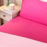 OHS Plain Duvet Cover & Pillowcase Reversible Bedding Set OR Fitted Sheet