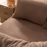 OHS Teddy Fleece Fitted Sheet Thermal Warm Single Double King Bedding NEW