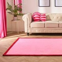 OHS Contrast Border Rug Non Slip Tufted Hallway Runner Floor Carpet