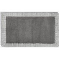 OHS Foam Bath Mat Contrast Border Trim Soft Absorbent Non Slip Shower Rug