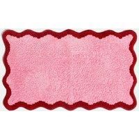 OHS Scallop Bath Mat Novelty Contrast Edge Soft Non Slip Bathroom Shower Rug