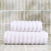 OHS Luxury Ribbed Towels 100% Cotton Soft Hotel Quality Hand Towel Bath Sheet