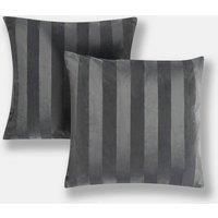 OHS Stripe Cushion Covers 2 Pack Matte Velvet Square Pillowcases Home Decor