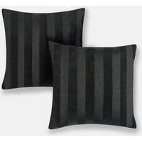 OHS Stripe Cushion Covers 2 Pack Matte Velvet Square Pillowcases Home Decor