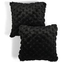 OHS Jumbo Waffle Cushion Covers 2 Pack Luxury Faux Fur Fleece Square Pillowcases