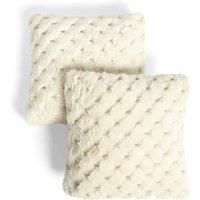 OHS Jumbo Waffle Cushion Covers 2 Pack Luxury Faux Fur Fleece Square Pillowcases