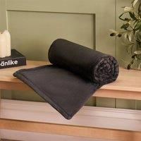 Brentfords Fleece Throw Blanket for Sofa, Ultra Soft Warm Cosy Fleece Blanket for Bed Lightweight Throws for Sofas Large Double Bed Throws, Charcoal Grey - 150 x 200cm