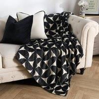 OHS Waffle Fleece Throw Print Travel Blanket Soft Winter Faux Fur Bedspread