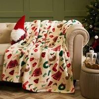OHS Xmas Sherpa Throw Warm Soft Fleece Travel Blanket Winter Thermal Bedspread