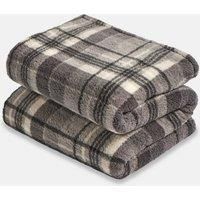 OHS Teddy Fleece Throw Winter Tartan Check Thermal Bedspread Blanket