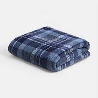 OHS Teddy Fleece Throw Winter Tartan Check Thermal Bedspread Blanket