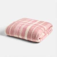 OHS Teddy Fleece Throw Winter Tartan Check Thermal Bedspread Blanket
