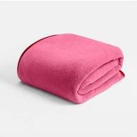 OHS Piped Edge Throw Soft Fleece Lightweight Fluffy Double Bed Blanket