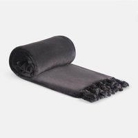 OHS Tassel Throw Ultra Soft Fleece Winter Thermal Bedspread Blanket