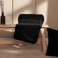 Faux Fur Ribbed Fleece Throw Over Bed Blanket Winter Warm Supersoft Sofa Chair