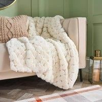 OHS Jumbo Waffle Throw Faux Fur Fleece Fluffy Blanket Winter Thermal Bedspread