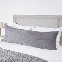 OHS Cable Knit Bolster Cuddle Cushion Fleece Back Support Filled Reading Pillow