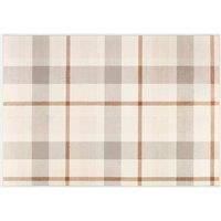 OHS Washable Rug for Living Room, Vintage Check Printed Rugs for Bedroom Hallway Soft Non Slip Low Pile Rugs Living Room Large 160 x 230cm Floor Carpet, Rust/Natural