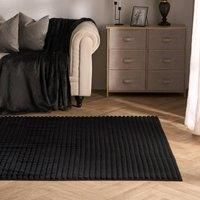 Faux Fur Rug Living Room Ribbed Large Mat Luxury Carpet Anti Slip Floor Runner
