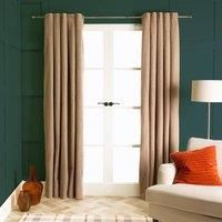 Thermal Eyelet Curtains Blackout Boucle Pair Ready Made Ring Top Energy Saving