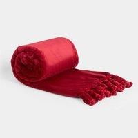 OHS Tassel Throw Ultra Soft Fleece Winter Thermal Bedspread Blanket