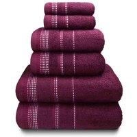 Rapport Towel Set, Mulberry, 30 x 30 cm, 50 x 80 cm, 70 x 120 cm